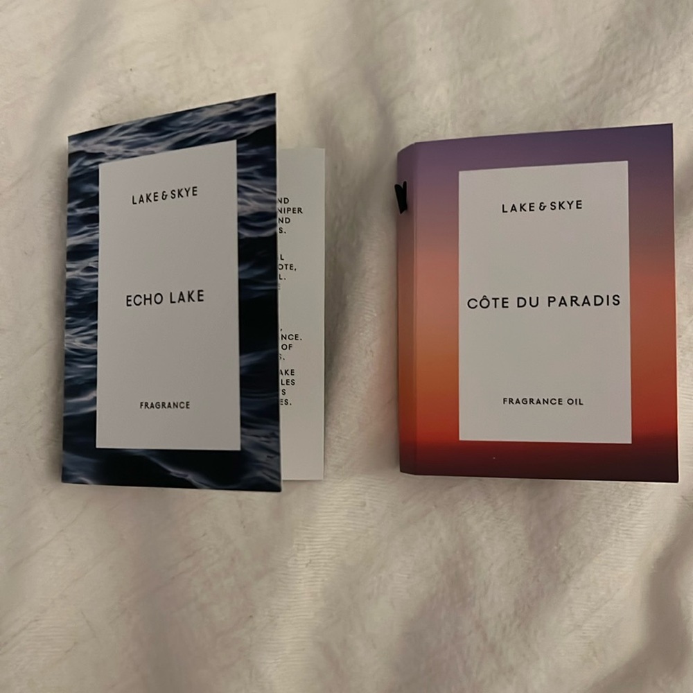 Lake & Skye perfume samples 
 (Echo Lake & Côte Du Paradis) .4oz